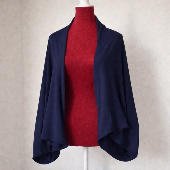 BLEUSALT Dolman Bolero NWOT OS Navy - Picture 5 of 7